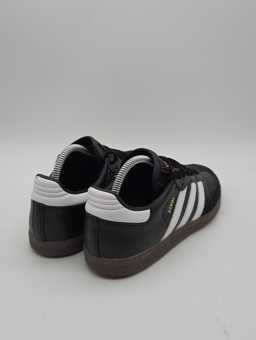 -- Adidas Samba Black White Leather Sneakers Women's 8 - Picture 5 of 9